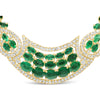 40 cttw Colombian Emeralds and 5.00 cttw Diamond 14K Yellow Gold Necklace