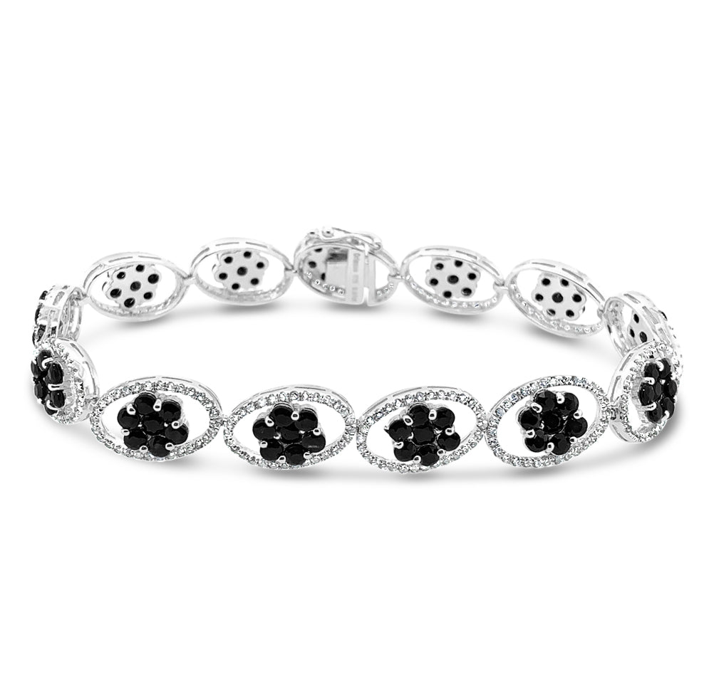 8.97ctw Blue Sapphire and 2.80ctw White Topaz Bracelet by Oriane