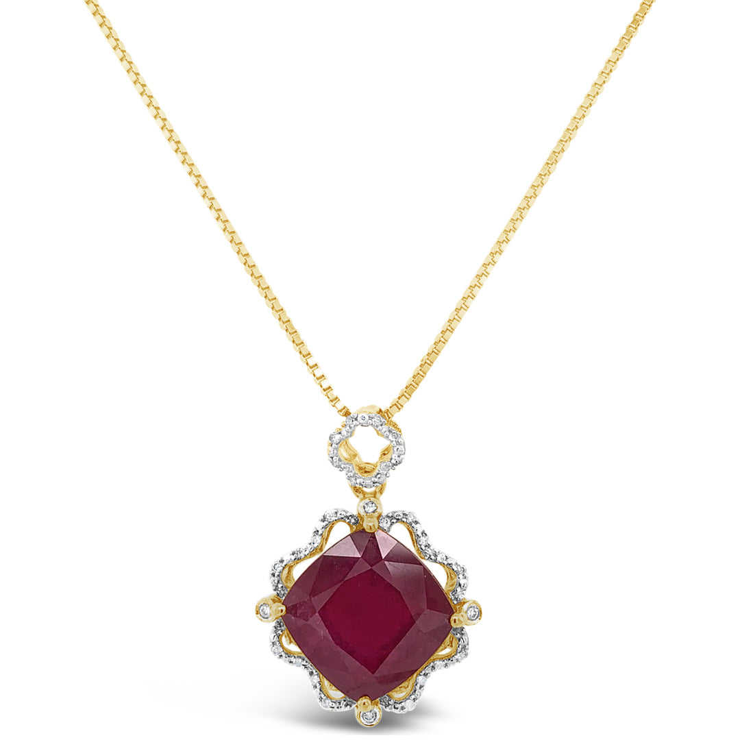 14.71ct Natural Ruby and 0.21ctw Diamond Pendant