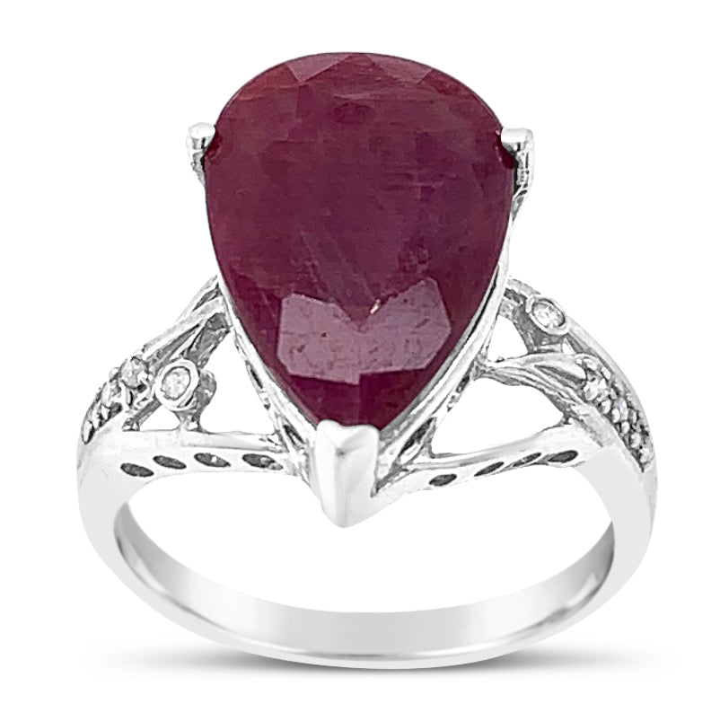 10karat Gold Diamond Ruby Ring