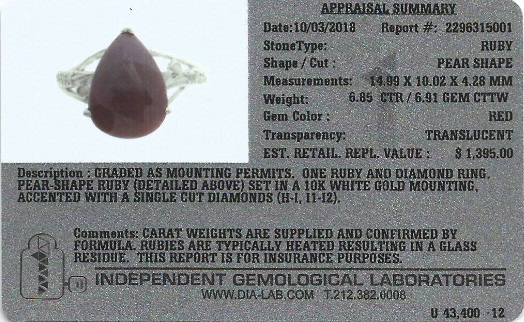 10karat Gold Diamond Ruby Ring