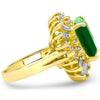6.95 cts Natural Colombian Emerald 2.25 cts Diamond 14K Yellow Gold Ring 14 gm