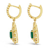 3.20 ctw. Emerald and 1.60 ctw. Diamond 14K Yellow Gold Earrings