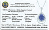 9.63ct Natural Tanzanite and 1.09ctw White Sapphire Pendant 16 inch Chain 925 Silver 11.00 gm