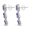 2.36ctw 6 natural Tanzanite and 0.78ctw Diamond 14k white gold earrings 3.96 gm
