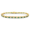 3.55ctw 23 Natural Emeralds 1.00 ct diamonds  Bracelet 14K Yellow Gold 12.5 gm