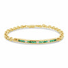 18K Yellow Gold Emerald and Diamond Bracelet 13.47 grams