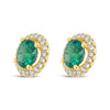 1.58ctw Natural Emerald and 0.28ctw Diamond Earrings on 18K yellow gold 2.8 gm