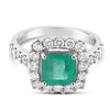 1.54ct Natural Emerald and 0.91ctw Diamond 14K White Gold Ring 4.59 gms