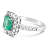 1.54ct Natural Emerald and 0.91ctw Diamond 14K White Gold Ring 4.59 gms