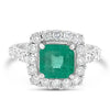 1.54ct Natural Emerald and 0.91ctw Diamond 14K White Gold Ring 4.59 gms