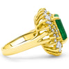 3.52CTS Natural Emerald and 1.67CTTW Diamond Yellow Gold Ring