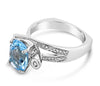 Daliglio 3.500 btw Blue Topaz Diamond Ring Sterling Silver 3.70 gm