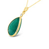 12.00 ct Emerald and Diamond Dangle necklace and 18.3/8 inch chain 14K yellow Gold