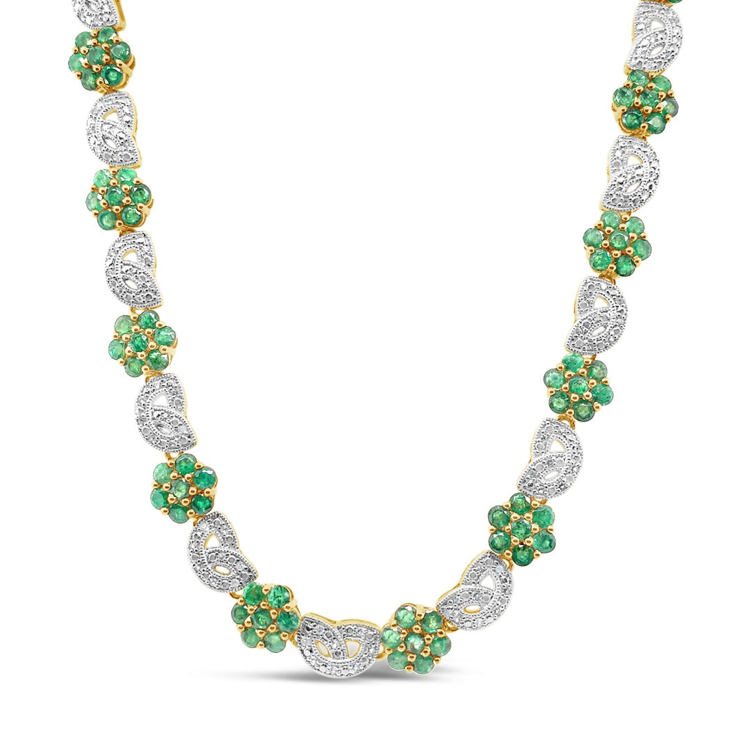 14.83ctw Emerald and 1.08ctw White Topaz Necklace