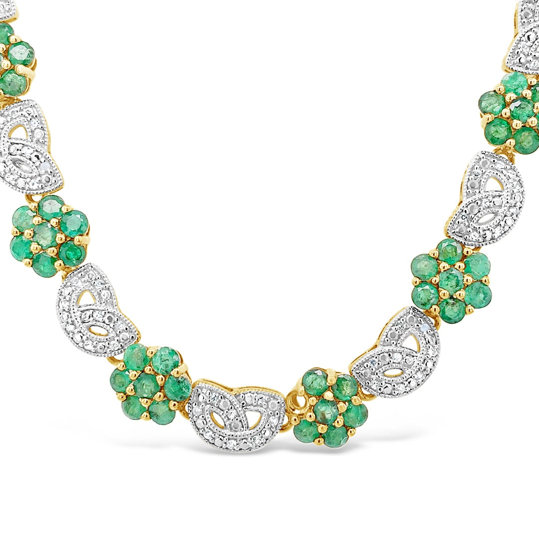 14.83ctw Emerald and 1.08ctw White Topaz Necklace