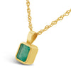 1.80 cts. Genuine Colombian Muzo Emerald Vole Necklace &amp; 18K Yellow Gold