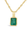 1.80 cts. Genuine Colombian Muzo Emerald Vole Necklace &amp; 18K Yellow Gold