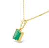 1.40cts. Natural Genuine Muzo, Colombian Emerald - Vole Necklace &amp; 18K Yellow Gold
