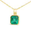 1.70 CTS. GENUINE COLOMBIAN MUZO EMERALD VOLE NECKLACE &amp; 18K YELLOW GOLD