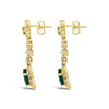 2.66 cts Colombian Emeralds and 2.51 cts Diamond Earrings on 14K Yellow Gold