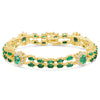 8.64 carats 42 Colombian Emeralds and 1.11 cts Diamonds Brace let 14K Yellow Gold  Special Edition