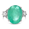 8.09ctw Colombian Emerald &amp; .060 ct. Diamonds 14K white Gold Ring