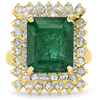 3.07 cts Colombian Emerald and 1.71 CTW Diamond 14K Yellow Gold Ring 7.20 grams