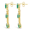 3.76 cts.  Natural Emerald and 0.03 Diamond and 14K Yellow Gold Earrings