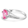 10K White Gold 3.10ctw Topaz Ring and Diamonds