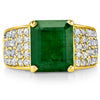 6.01 cts Natural Emerald and 2.00 cttw Diamond 14K Yellow Gold Ring 10.75 grams