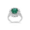 2.68ct Natural Emerald and .35ctw Diamond 14K White Gold Ring 3.49 gm
