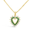 6.17 grams Emerald and Diamond 14K Yellow Gold 16 inches Necklace