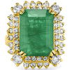 8.22ct Natural Colombian Emerald and 1.68cttw Diamond 14K Yellow Gold Ring 10.00 gm