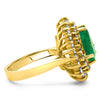 3.43CTS Natural Emerald and 1.50 cttw Diamond 14K Yellow Gold Ring