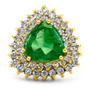 3.43CTS Natural Emerald and 1.50 cttw Diamond 14K Yellow Gold Ring