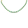 21.59 CT Colombian Emeralds and 1.65cttw Diamond 17 inch chain 14KT Yellow Gold Necklace