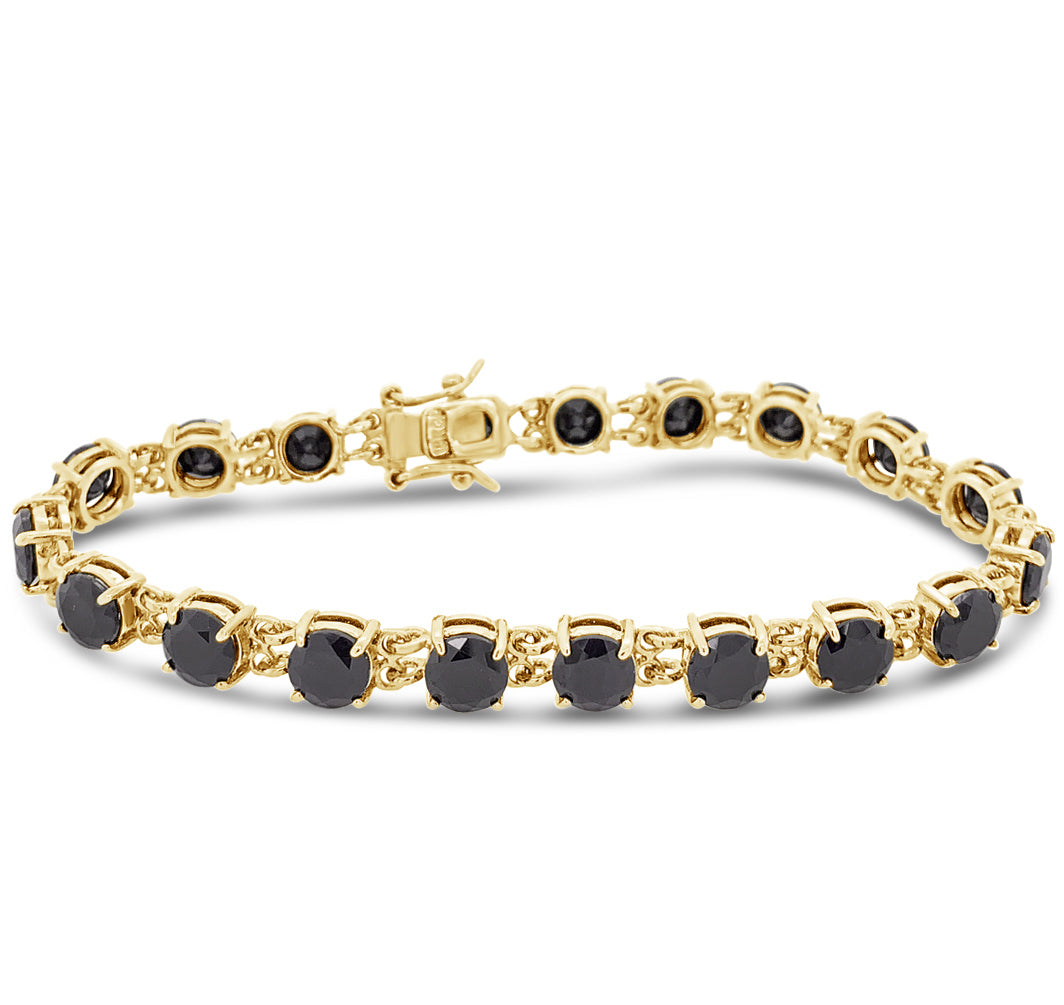 Sapphire Bracelet mount on Solid Sterling Silver with 18 K Yellow Gold Plating 10.00 gm