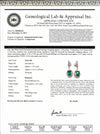 1.91ctw Natural Emerald and 0.45ctw Diamond 18K White Gold Earrings 3.90 gm