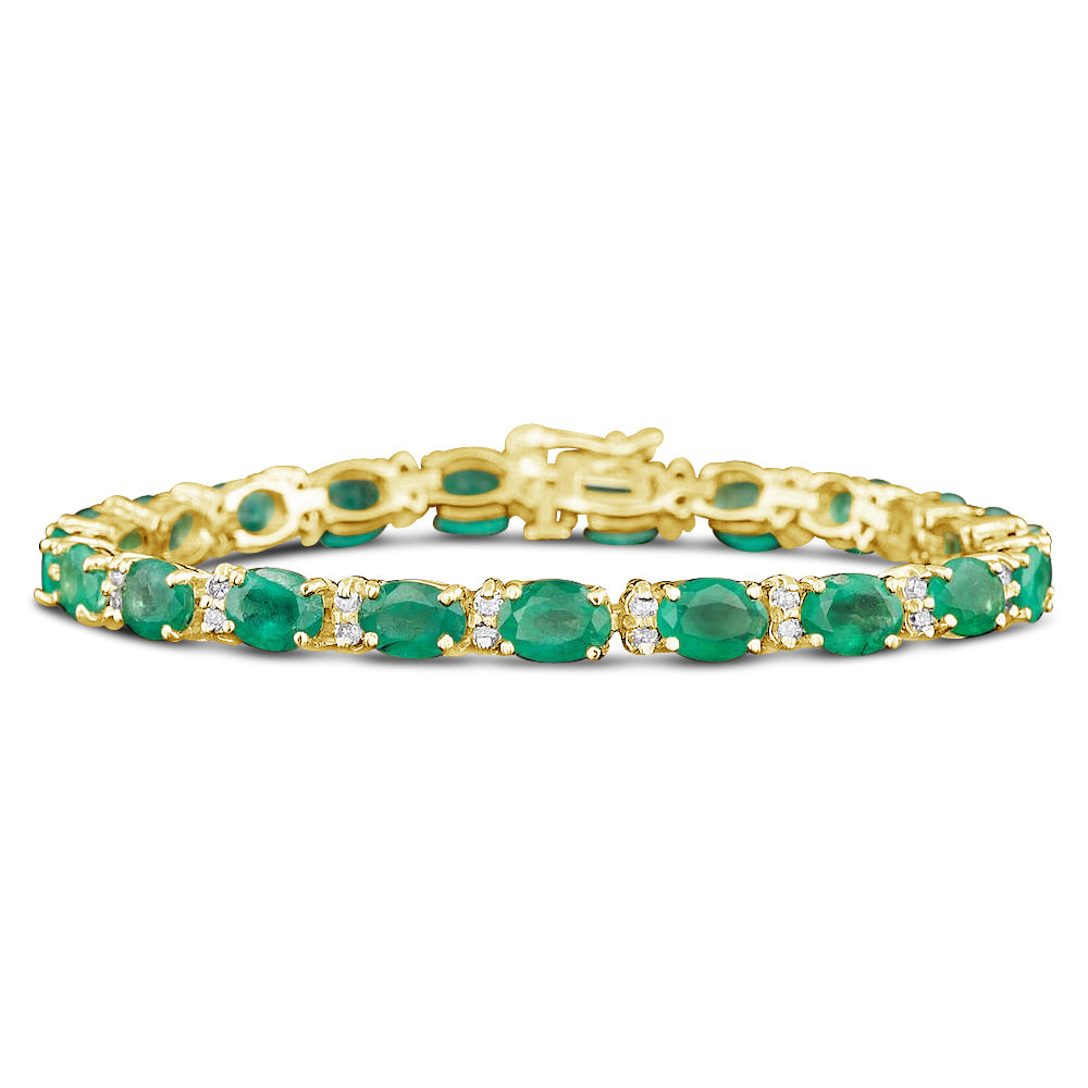 16.00ctw Colombian Emerald and 1.25cttw Diamond Bracelet