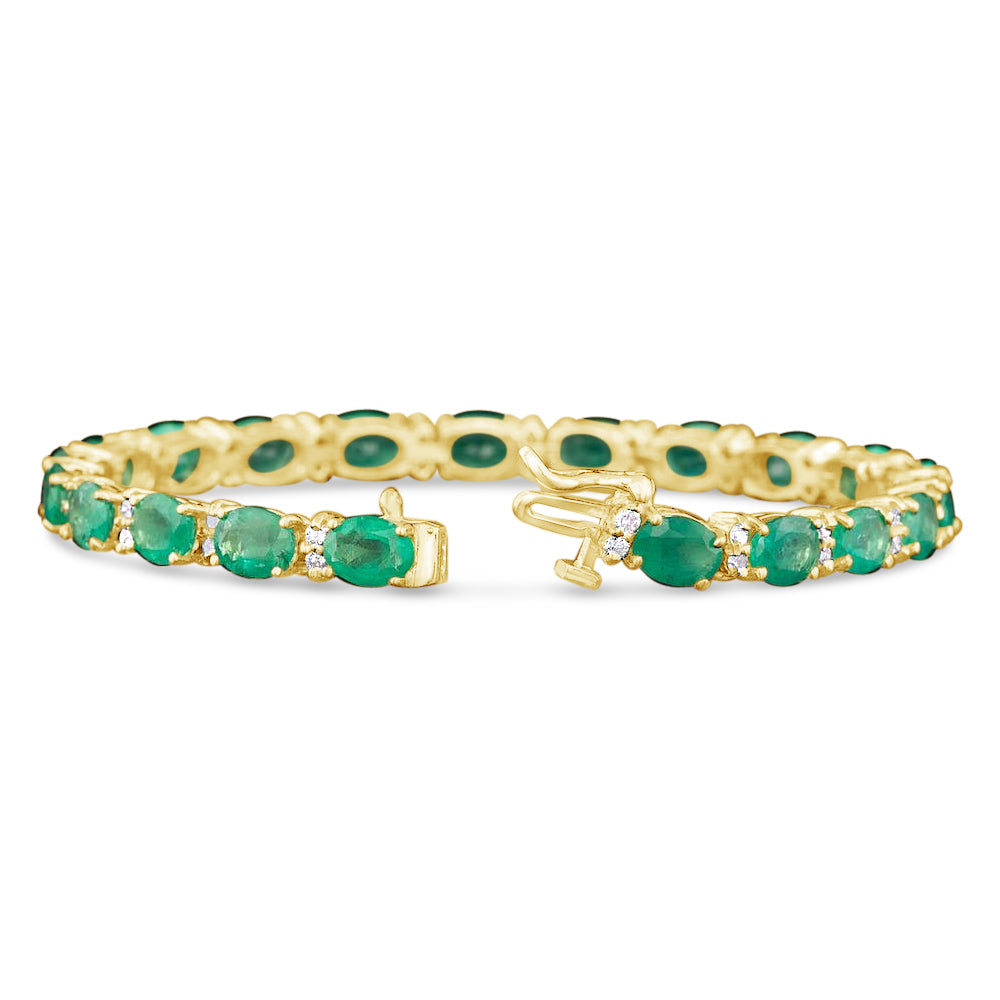 16.00ctw Colombian Emerald and 1.25cttw Diamond Bracelet
