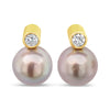 Pearl Earrings in 14K gold with 0.24 cts Diamonds