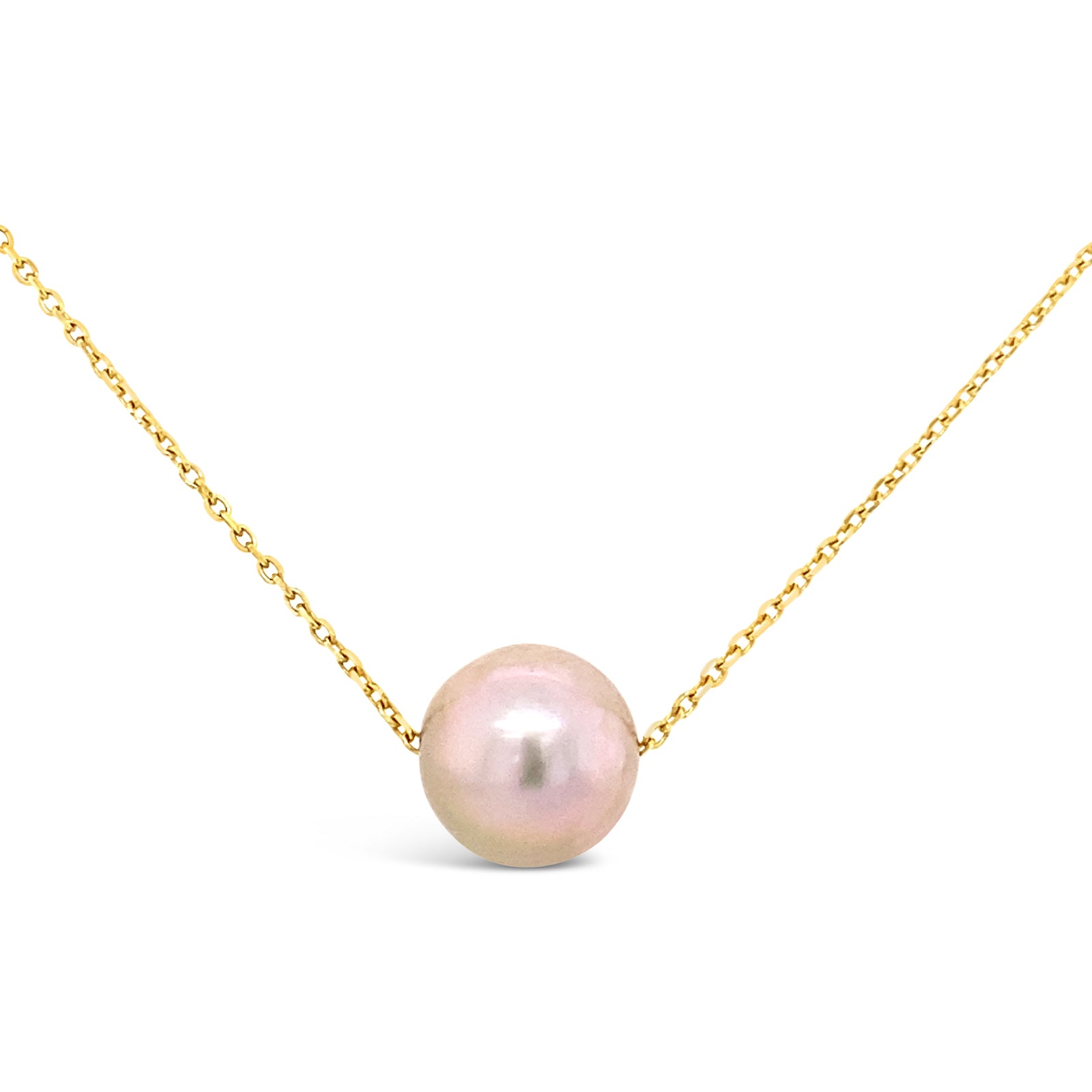 Floating pearl with a yellow gold chain 18K Gold
