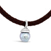 Baroque Pearl in sterling silver with leather necklace